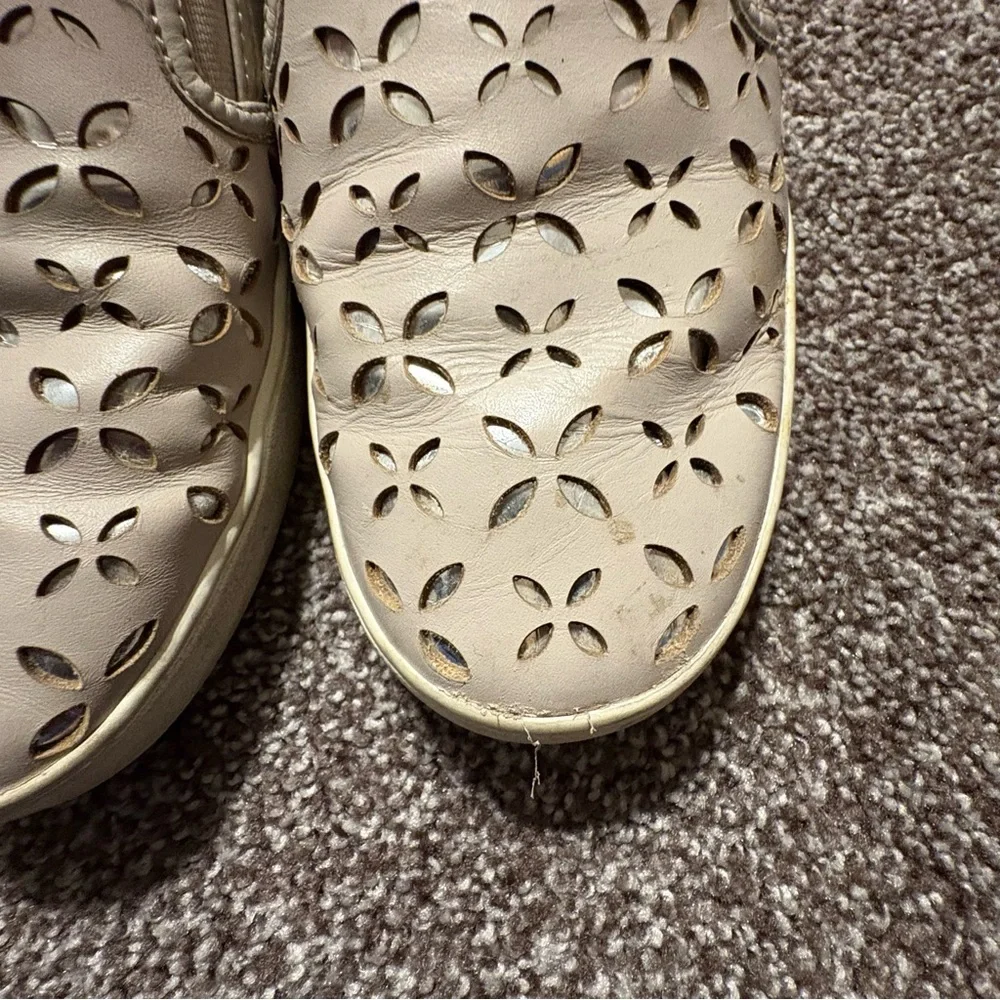 Michael Kors Keaton Leather Slip-On Shoes with Perforated Laser Cut Design